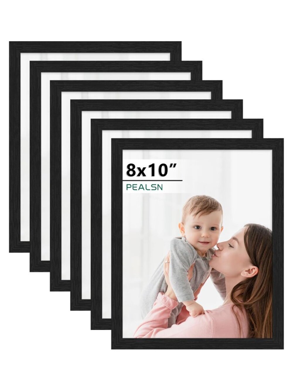 8x10 Picture Frame Set of 6 MDF Woodgrain Wall Tabletop Display